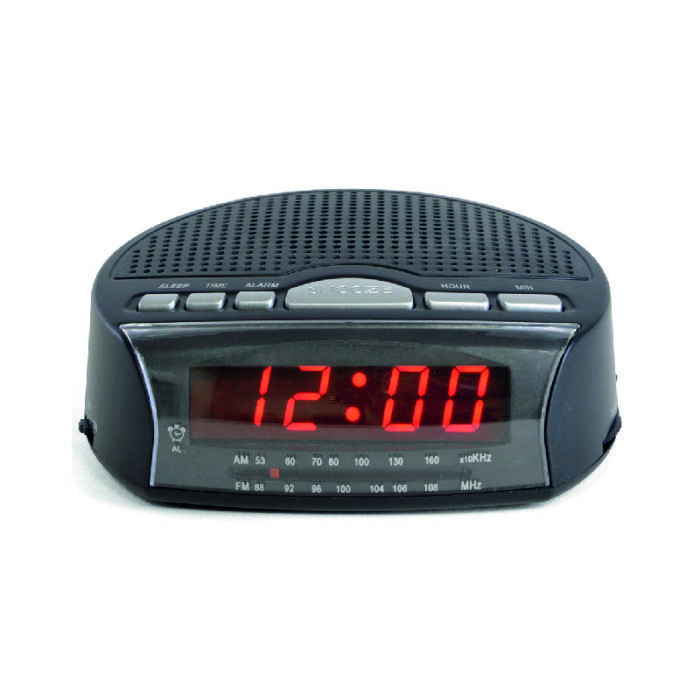 hotel supplies radio alarm clock with red LED display