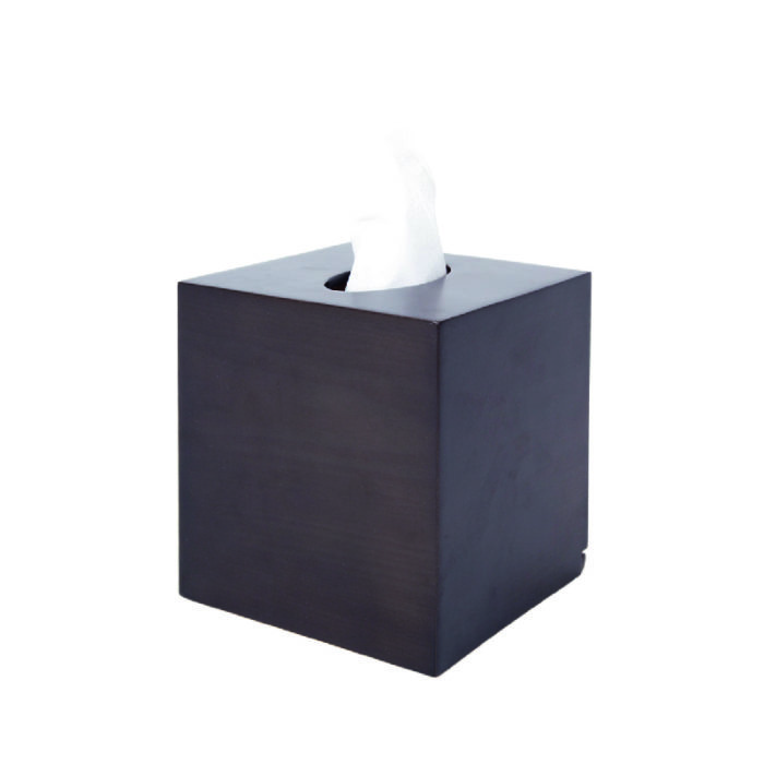 hotel supplies cube tissue box cover in walnut