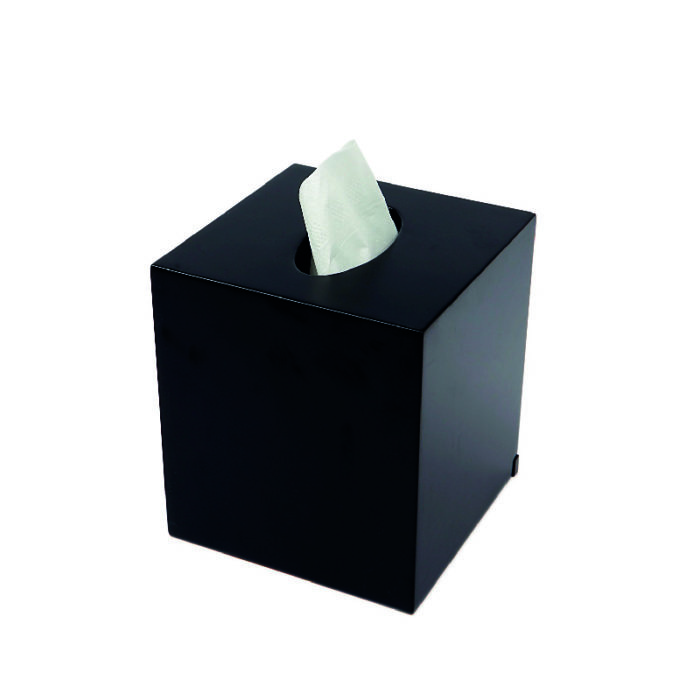 hotel supplies cube tissue box cover in matt black