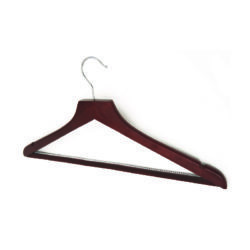 hotel supplies polished wooden hook clothes hanger in dark wood