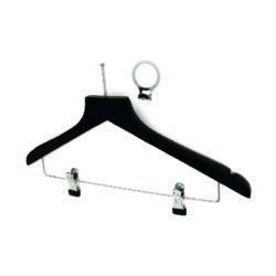 hotel supplies wooden stem loop clothes hanger natural with clips