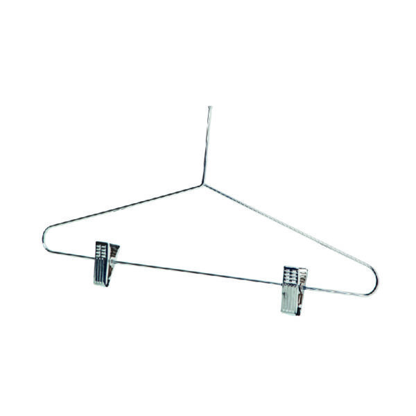 hotel supplies chrome clothes hanger with clips