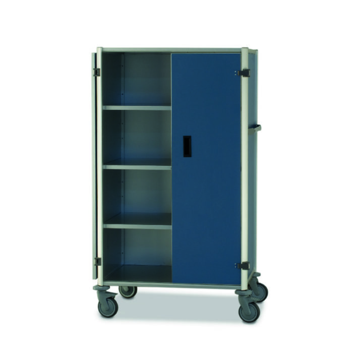 hotel supplies ascolia housekeeping cart blue doors