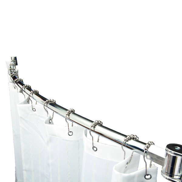 hotel supplies curved shower rail chrome