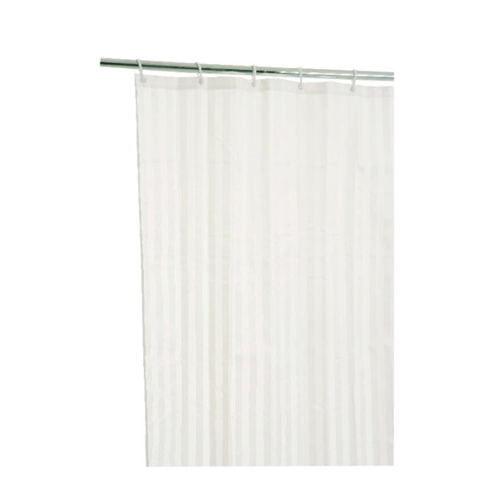 hotel supplies shower curtain with regal stripe in white