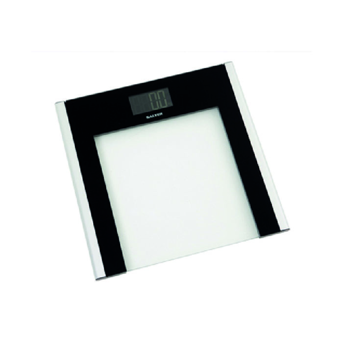 hotel supplies salter electronic bathroom scale glass and black
