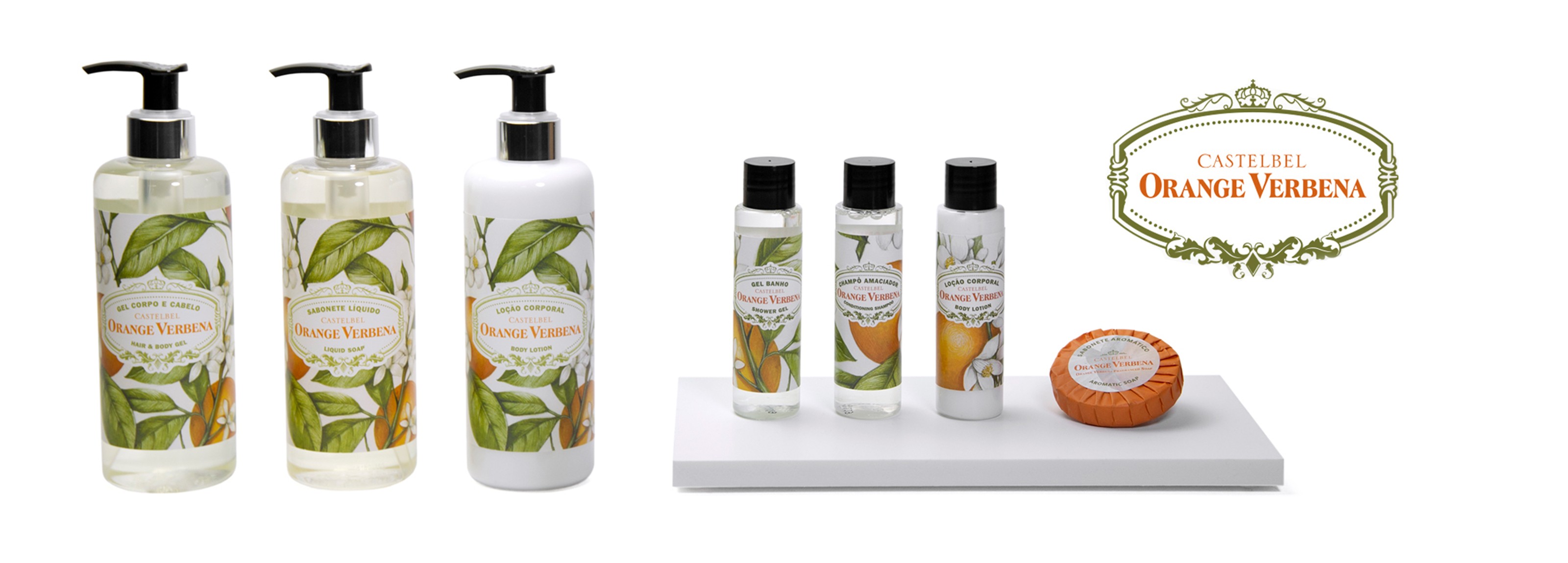 Castelbel Orange Verbena products in dispensers
