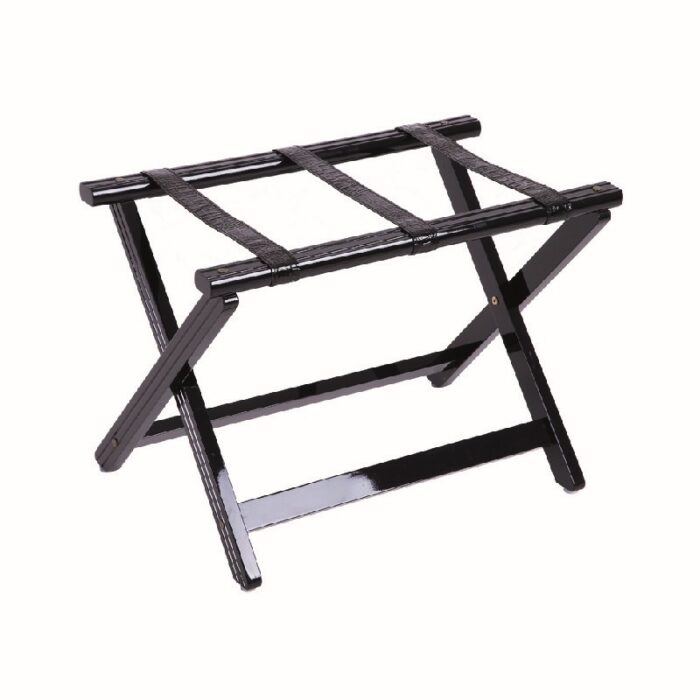 Aslotel Hotel High Gloss Black Wooden Luggage Stand