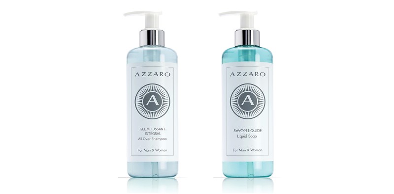 Azzaro two bathroom products liquid soap