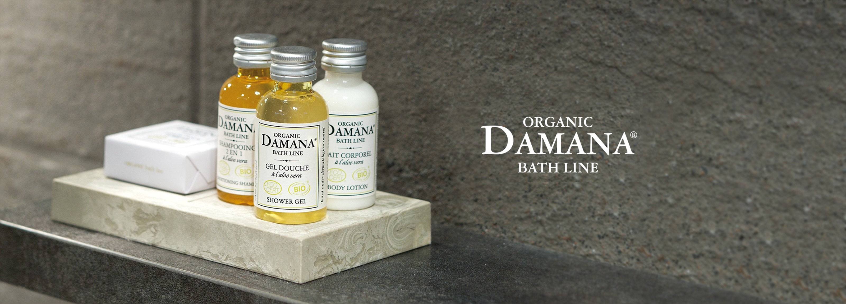 organic damana bath line products in bathroom
