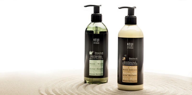 keiji two bottles body lotion and hand wash