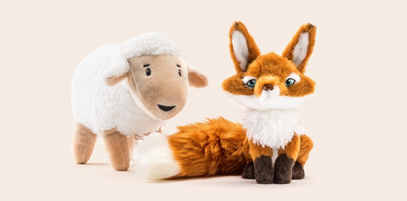 le petit prince stuffed sheep and fox toys
