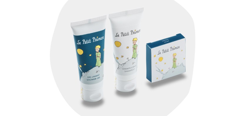 le petit prince two tubes shower gel and bar of soap