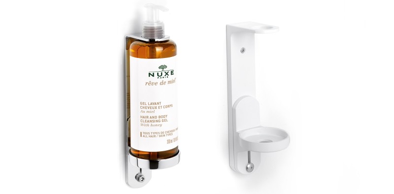 nuxe gel hair body and cleansing gel in dispenser white and sliver