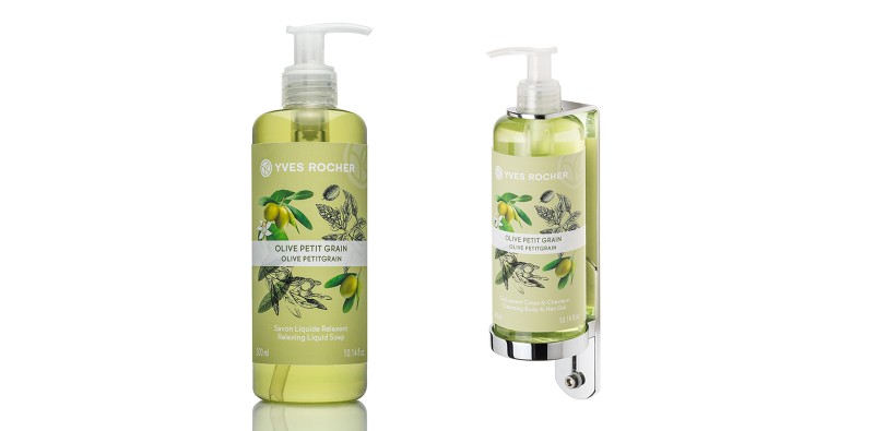 yves rocher relaxing liquid soap products and dispenser